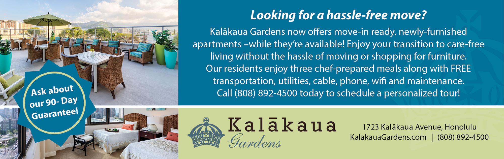 Kalākaua Gardens Hassle Free Move Furnished Rooms Senior Living Available